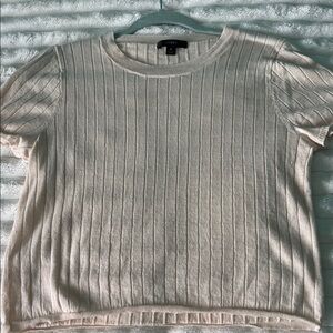 J. Crew Short-Sleeve Ribbed Knit Top in Pale Pink